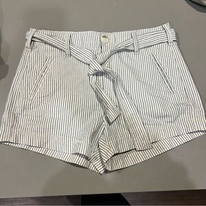 American Eagle Outfitters Black and White Striped High Waist Shorts